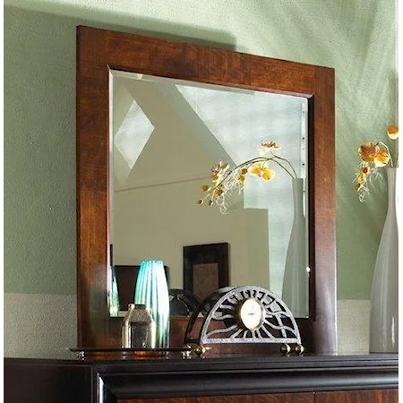 Parquet Mirror with Beveled Glass